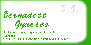 bernadett gyurics business card